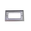 Scolmore DPSC312 Quad Satin Chrome Bevelled Edge Plate accepts 4 EURO Modules 50x25mm