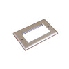 Scolmore DPSC312 Quad Satin Chrome Bevelled Edge Plate accepts 4 EURO Modules 50x25mm