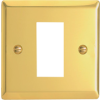 Varilight  Single Gang, Victorian Brass Data Faceplate accepts 1 EURO Module 50mm x25mm