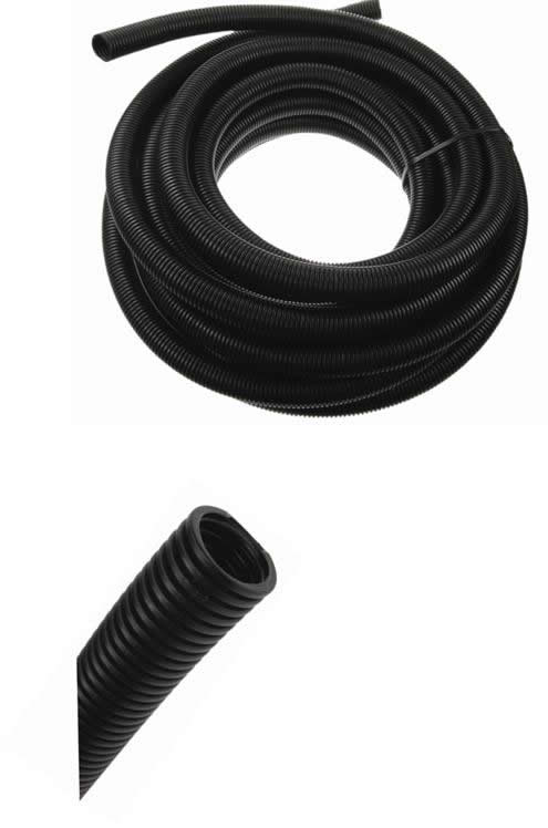 20mm Dia Black Plastic Flexible Corrugated Conduit Tube Tubing