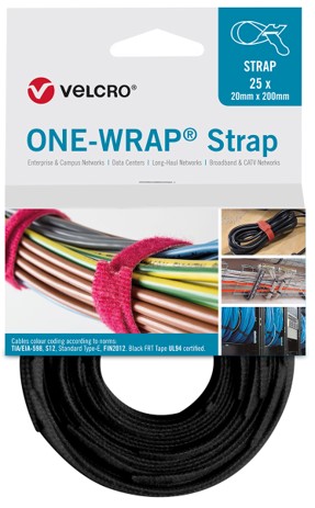 VELCRO® Brand ONE-WRAP® Tie Cable Tie Tape 75′ Per Roll